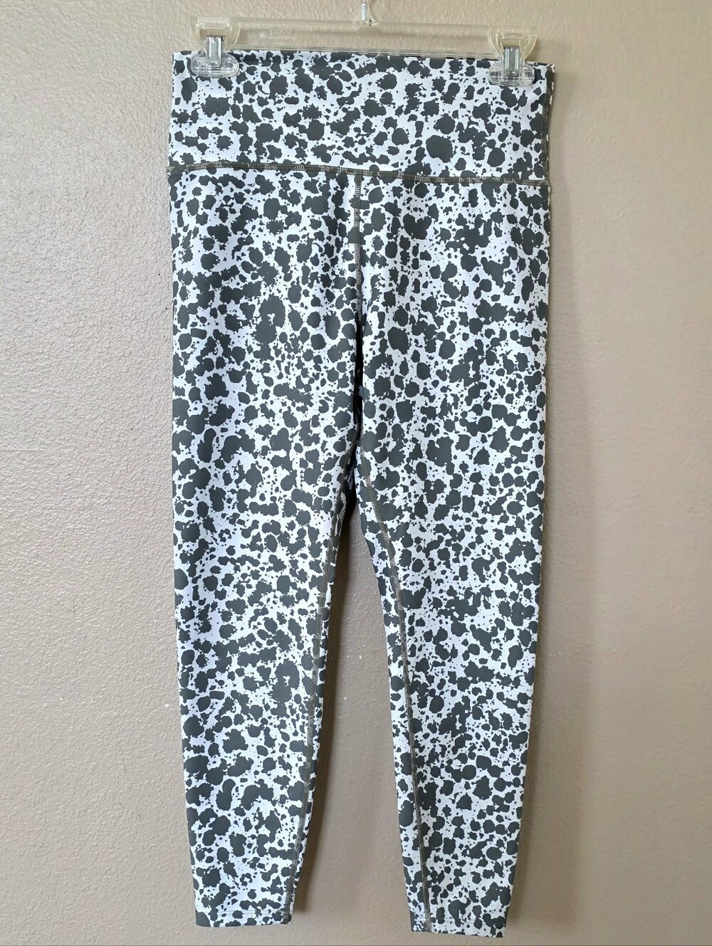 Sage Collective Womens Green Splatter Printed Leggings Active Workout - Size M
